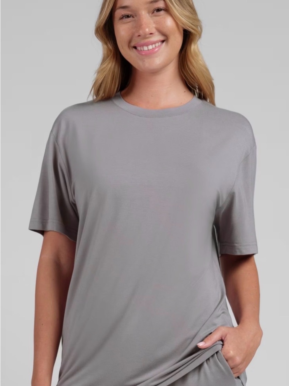Comfrt Cloud Lounge Tee S Unisex Steel NWT Oversized W/TTS M Soft Stretch